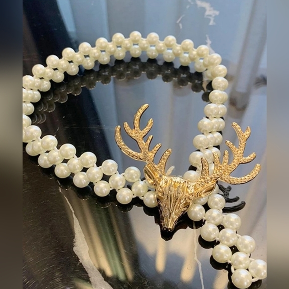 NEW Pack of 2 stretchable reindeer curtain tiebacks - Picture 3 of 3